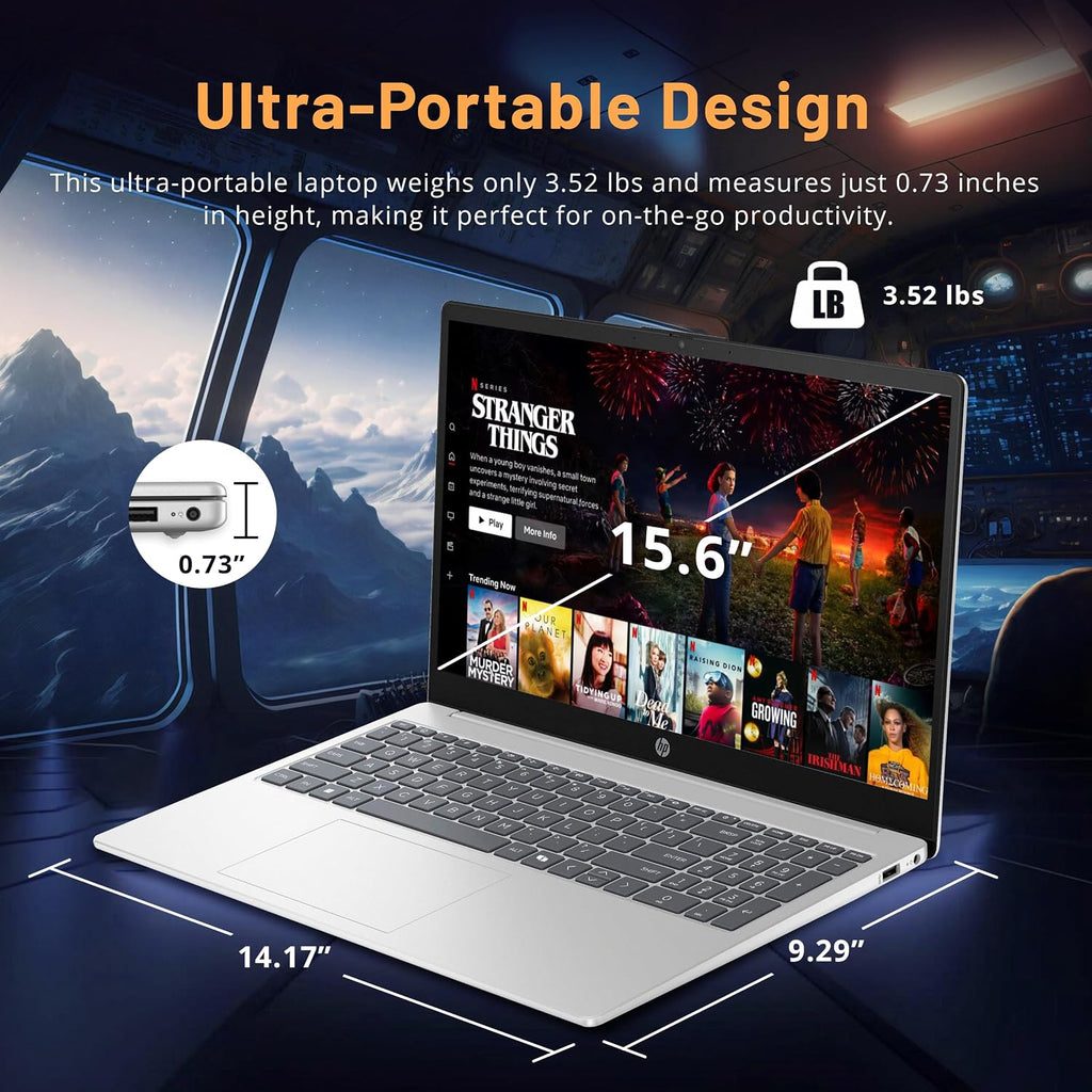 HP 15.6' FHD Touchscreen Laptop, Intel i7-1355U, 16GB DDR4 RAM, 512GB PCIe SSD, ‎Intel Iris Xe Graphics, Full-Size Keyboard, Wi-Fi 6, Win 11, Silver (Renewed)