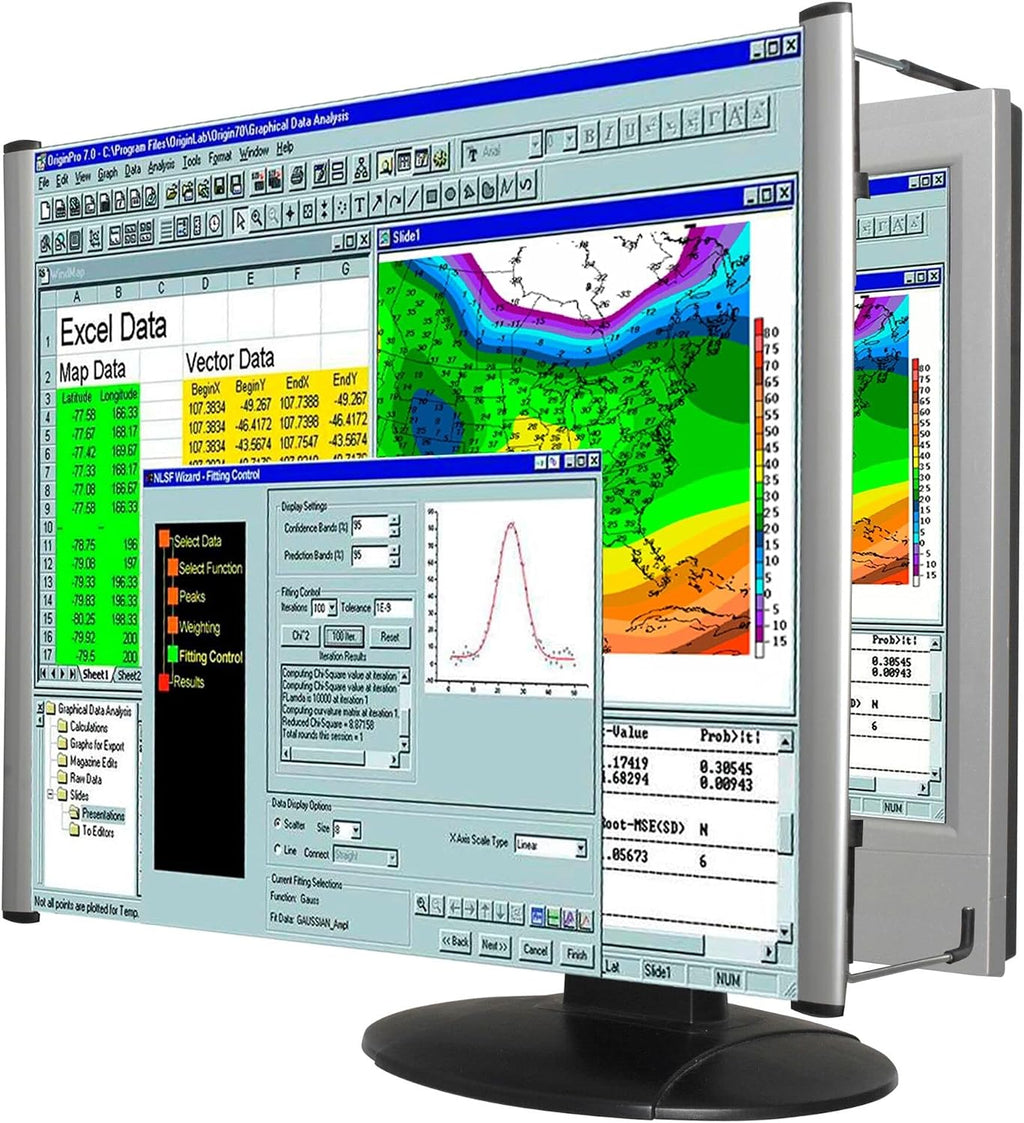 Kantek MAXVIEW LCD Monitor Magnifier for 19-Inch Monitors (Measured Diagonally) (MAG19L), Black/Silver
