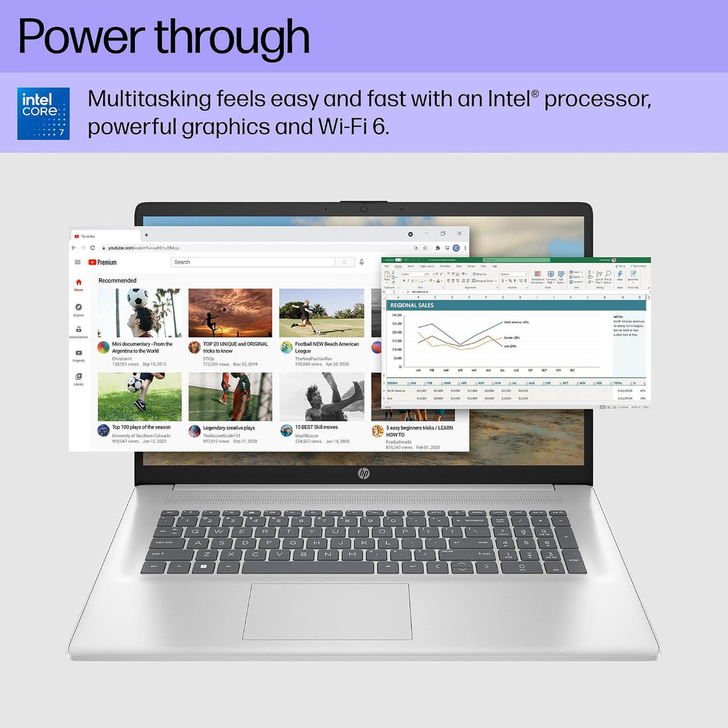 HP 17 inch Touchscreen Laptop Computer Business, MS Office, 17.3' HD+ Display, Intel 10-Core i7-150U(up to 5.4 GHz), Backlit Keyboard, Wi-Fi 6, Windows 11 Pro(64GB RAM|2 TB SSD)