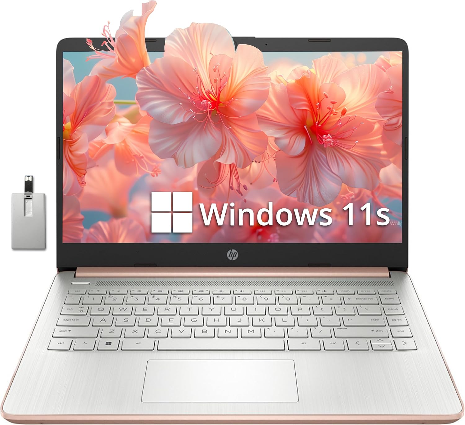 HP Stream 14' HD BrightView Laptop, Intel Celeron N4120, 16GB RAM, 256GB Storage (128GB eMMC + 128GB USB Card), Intel UHD Graphics, HD Camera, Fast Charge, 1 Year Office 365, Win 11 S, Gold