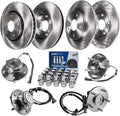 Detroit Axle - Brake Kit for Dodge Grand Caravan Chrysler Town & Country Routan Brake Rotors Wheel Hubs 20pc Wheel Lug Nuts Replacement : 11.89' inch Front and 12' inch Rear Rotor