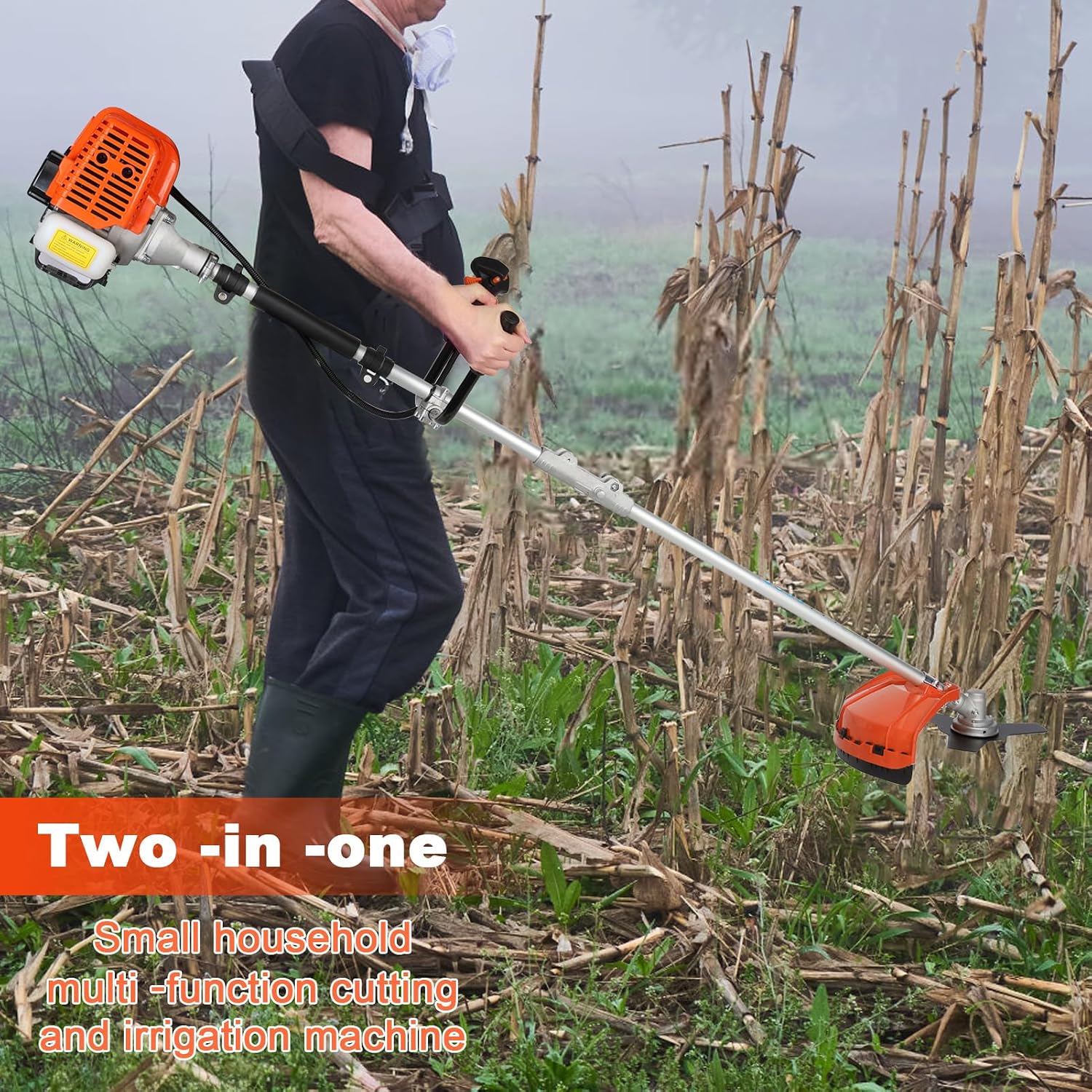 52cc 2-Cycle Gas Weed Wacker, 2 in 1 Gas String Trimmer,2024 Upgraded Weed Eater Gas Powered, 2.2KW/8500rpm Strong Power Brush Cutter, Gas String Trimmer for House Yard and Garden US Warehouse