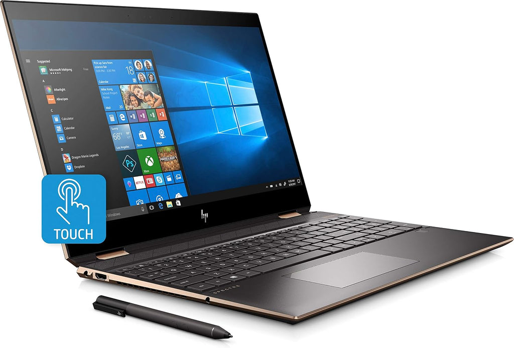 HP Spectre x360 2-in-1 Laptop, 15.6' 4K UHD Touchscreen, Intel Core i7-8565U Processor up to 4.6GHz, 16GB RAM. 256GB SSD, Backlit Keyboard, Wireless-AC, Windows 10 Home (15.6 Inch, Dark Ash Silver)