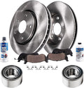 Detroit Axle - Front Brake Kit for 2016-2017 Hyundai Veloster, 2017-2018 Kia Forte5, 11.81'' inch Disc Brake Rotors Ceramic Brake Pads w/Hardware Wheel Bearings Replacement