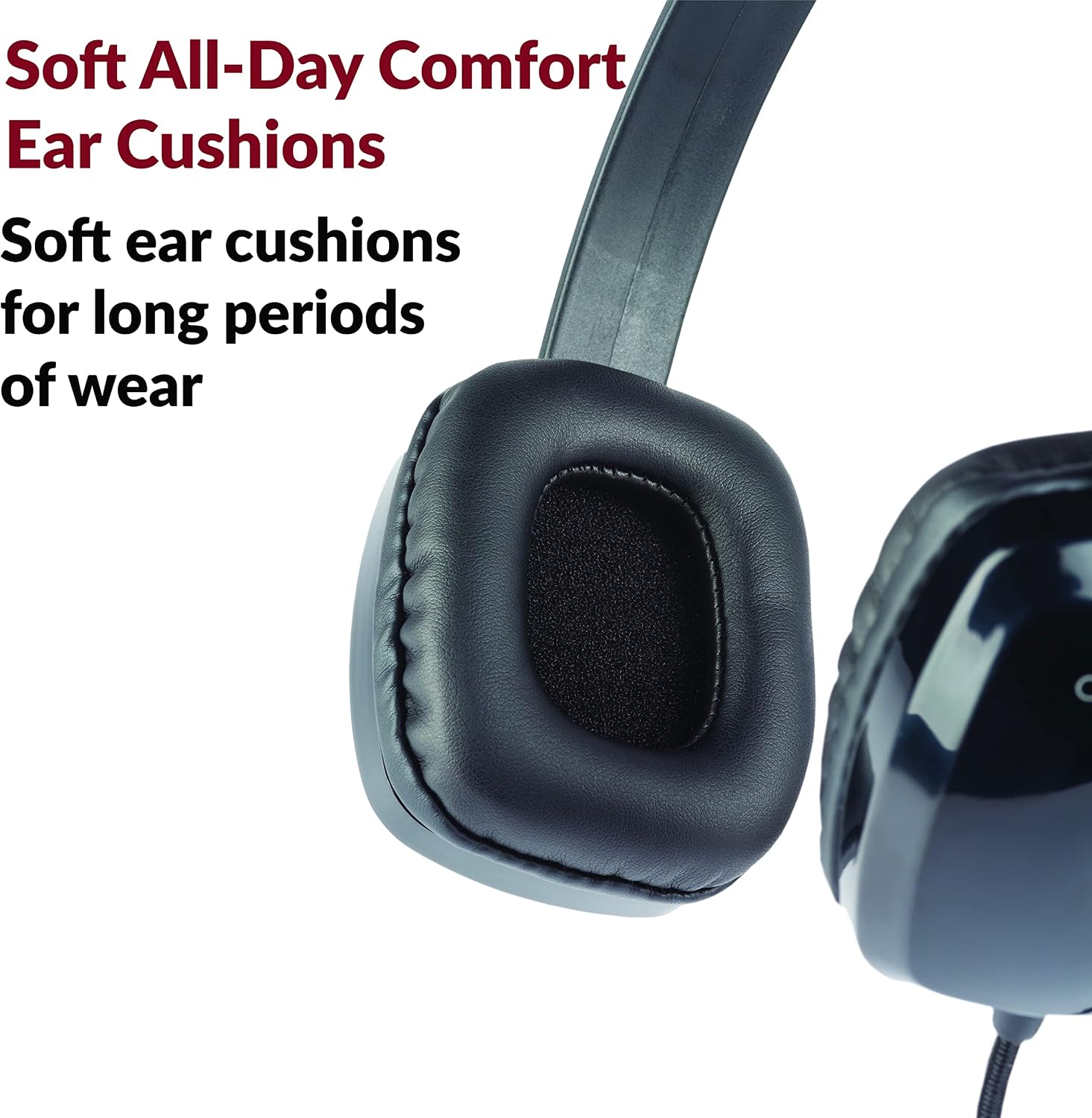 Cyber Acoustics USB Stereo Headphones (ACM-6005-5) for PCs and Other USB Devices in The Office, Classroom or Home - 5 Pack