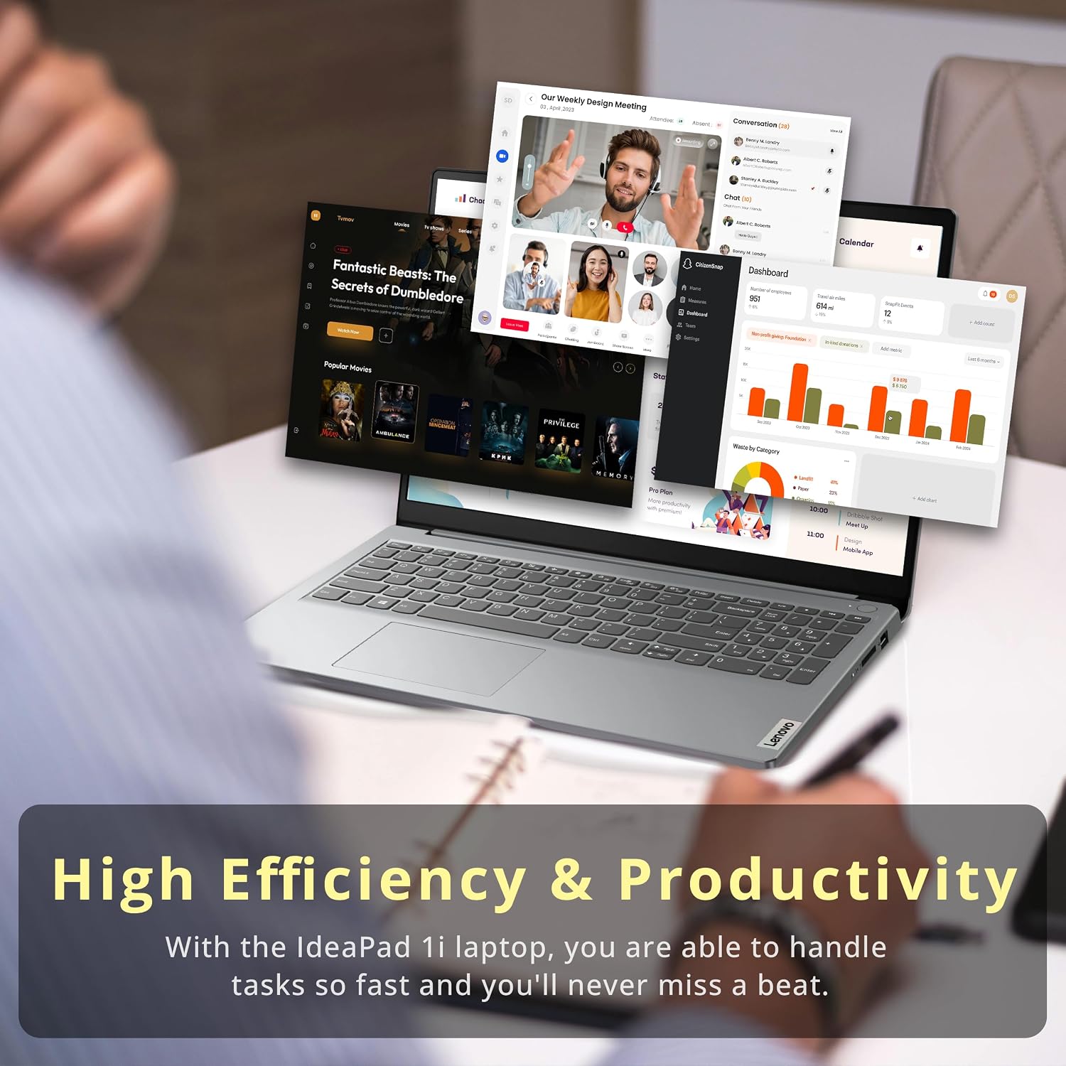 Lenovo IdeaPad 1i 15.6' FHD Business Laptop, Intel i5-1235U, 40GB RAM, 2.28TB Storage (2TB SSD+288GB Docking Station Set), Intel Iris Xe Graphics, Number Pad, HD Camera, WiFi 6, Win 11 Home, Gray