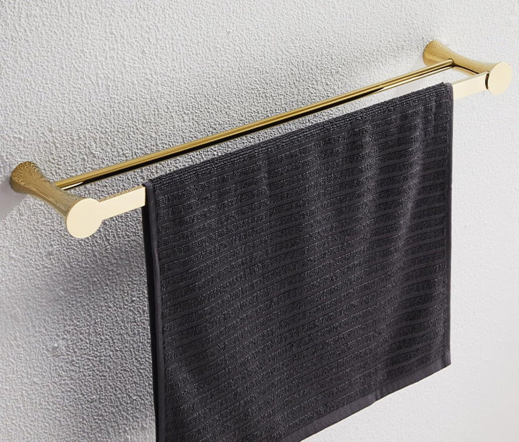 Bathroom Towel Rack Double Bath Towel Rack Towel Rod Hanging Coat Hook, Bath Towel Rack Black Gold