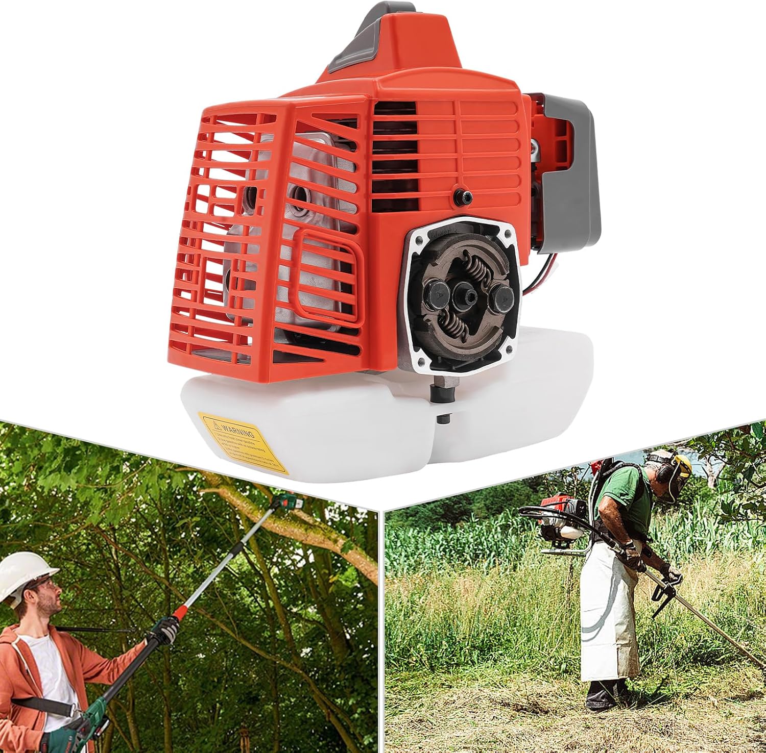 63.3cc 2 Stroke Gasoline Engine 3HP Gas Engine Motor Pull Start Petrol Engine with Air-Cooled System Single-Cylinder for Weed Whackers Brush Cutter Lawn Mower（7500 RPM）