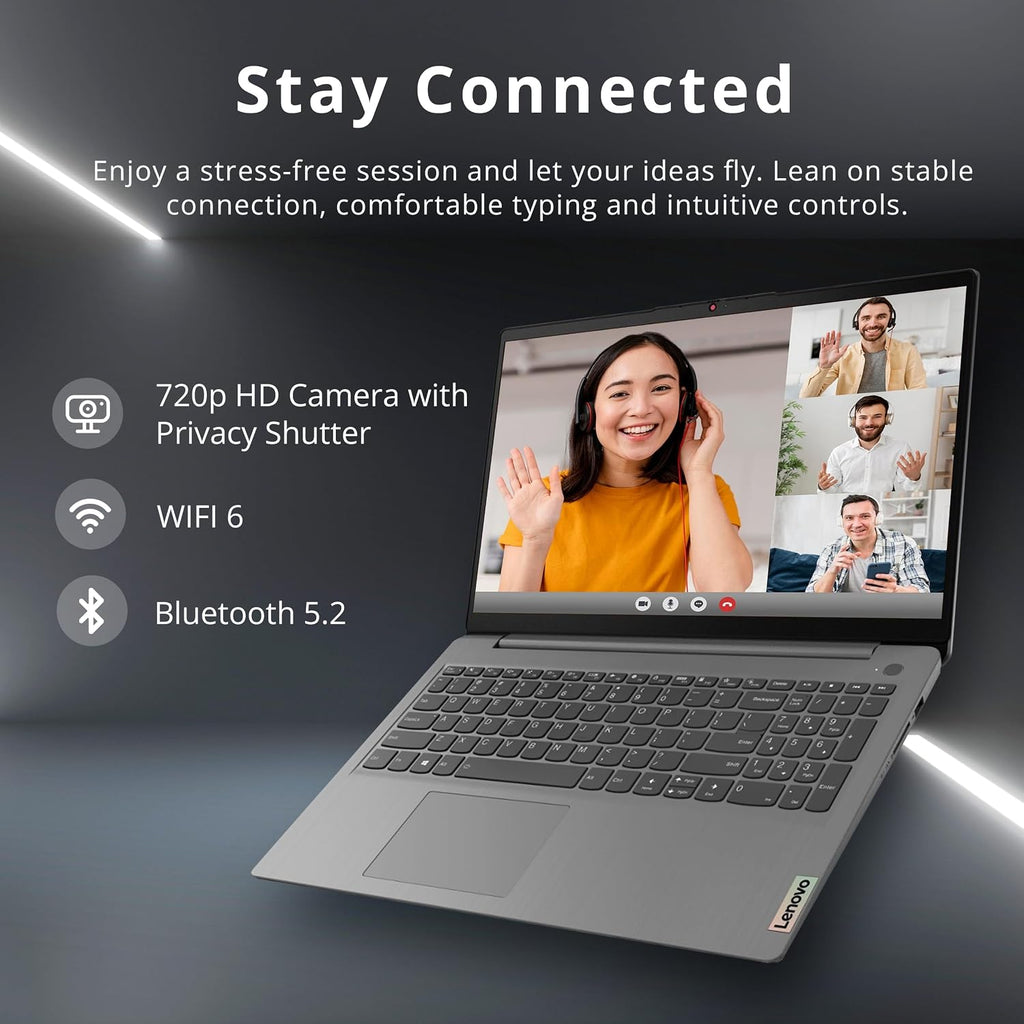 Lenovo Ideapad 3 15.6' FHD IPS Anti-Glare Touch Laptop, Intel Core i3-1115G4, 8GB DDR4, 1.25TB Storage (256GB SSD+1TB Docking Station), 720p HD Camera with Privacy Shutter, WiFi 6, Win 11 Pro, Grey