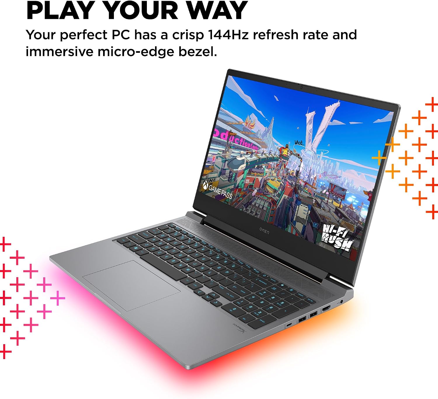 HP OMEN 16 inch Laptop, FHD 144Hz Display, Intel Core i7-14700HX, 16 GB RAM, 512 GB SSD, NVIDIA GeForce RTX 4060 GPU (8 GB Dedicated), Windows 11 Home, 16-ae0009nr (2024)