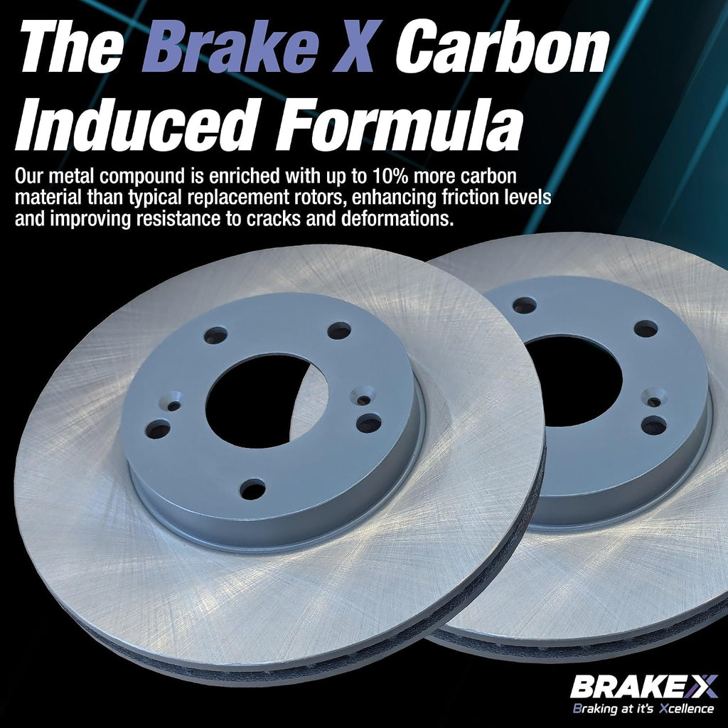Brake X Front Brake Rotors Kit replacement for 2004-2014 ACURA TSX | ARES Semi Coated Rotors