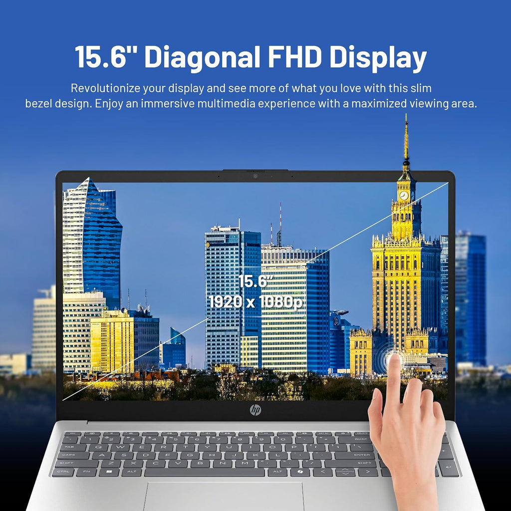 HP 15.6' FHD Touchscreen Laptop | Intel i7-1355U | Intel Iris Xe Graphics | 32GB RAM, 1.5TB Storage (1TB SSD + 512GB Docking Station Set) | Num Pad, Wi-Fi 6, Fast Charge, Windows 11 Pro | Silver