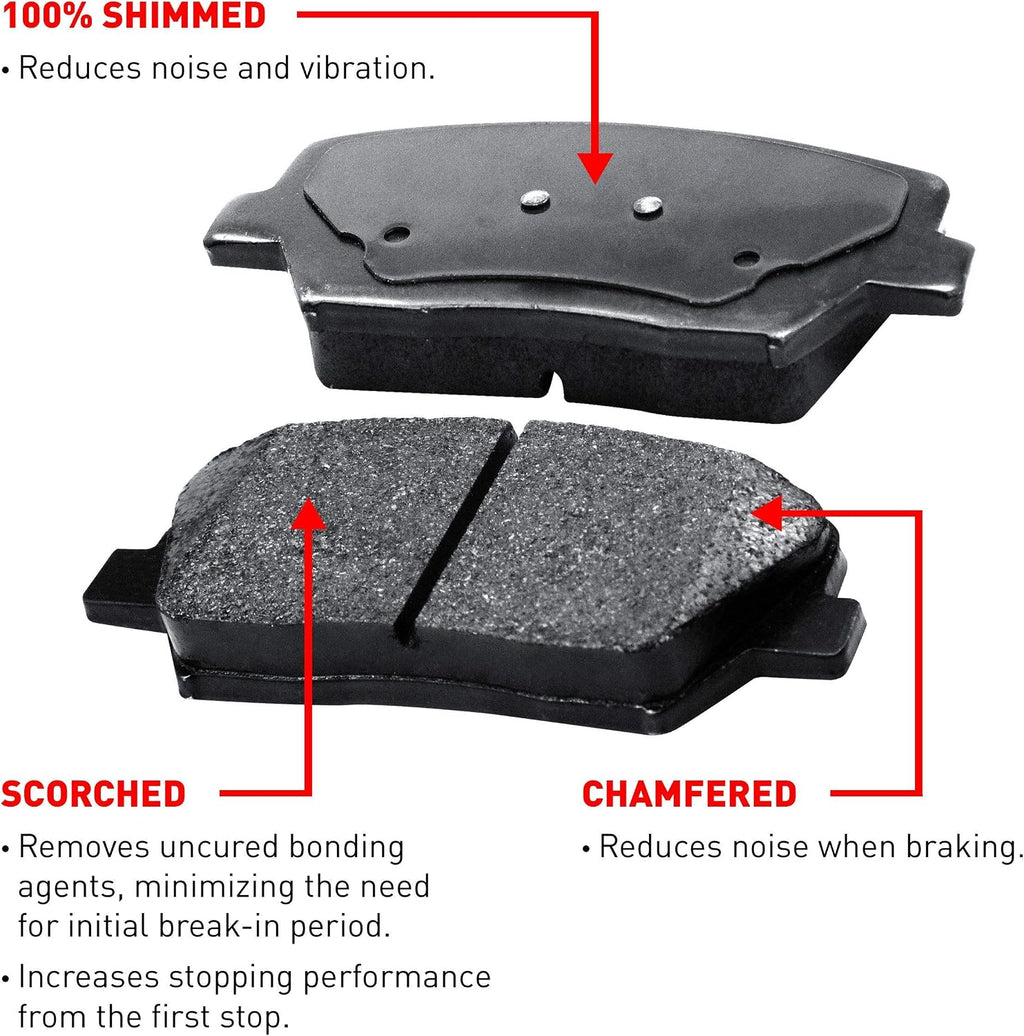 R1 Concepts Front and Rear Brake Kit Fits 2014-2015 Lexus IS350| Ceramic Brake Pads and Drilled Slotted Brake Rotors| 13.1' Front & 12.2' Rear