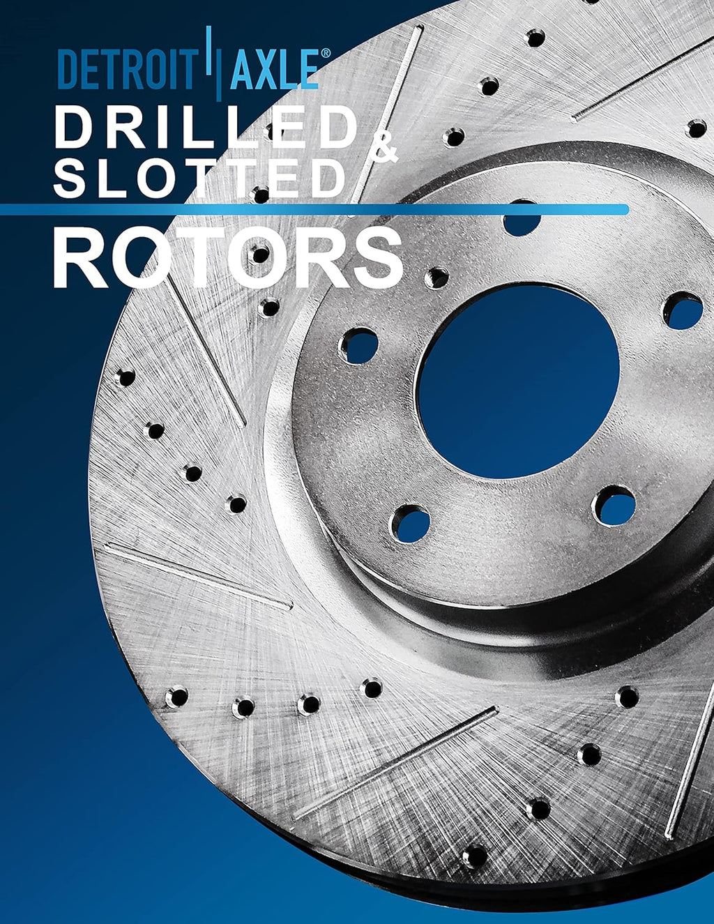 Detroit Axle - Front Brake Kit for Ford Explorer Mercury Mountaineer 2002 2003 2004 2005 Drilled & Slotted Disc Brake Rotors Ceramic Brakes Pads w/Hardware Replacement