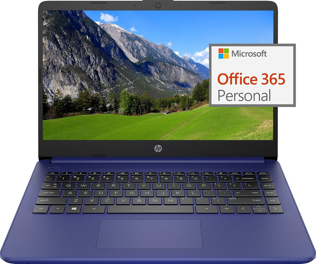 HP 14' Ultral Light Laptop for Students and Business, Intel Quad-Core N4120, 8GB RAM, 192GB Storage(64GB eMMC+128GB Micro SD), 1 Year Office 365, Webcam, HDMI, WiFi, USB-A&C, Win 11 S