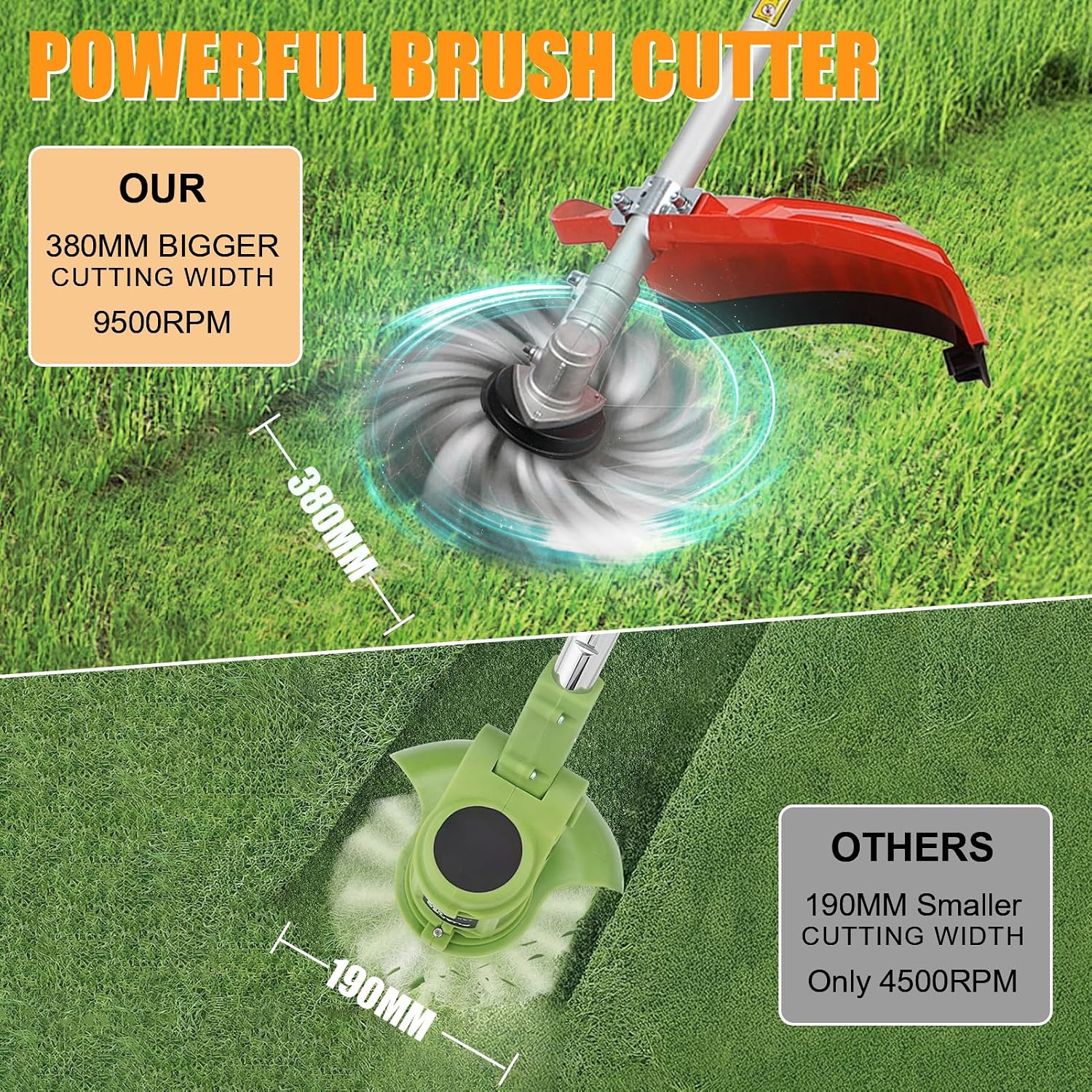5 in 1 Gas Weed Wacker, 52CC 2 Stroke Gas Multi Functional Trimming Tools, 2025 Upgraded Weed Eater Gas Powered, 9500rpm High Power Gas String Trimmer, Brush Cutter for Home, Yard, Garden Red