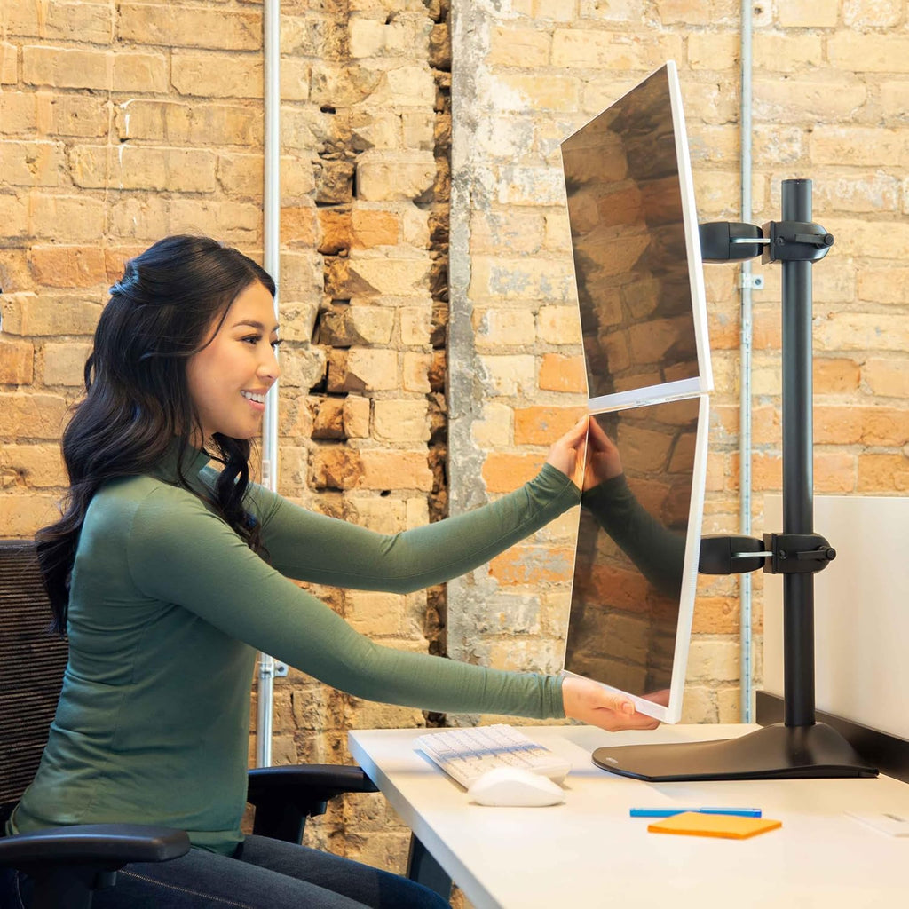 Ergotron – DS100 Dual Monitor Stand for Desk, Double VESA Mount – for 2 Monitors Up to 27 Inches, 0 to 23 lbs Each – Vertical