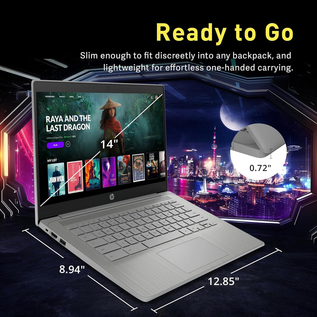 HP Chromebook 14' HD Laptop for Business & Students, Intel Celeron N4120, 4GB LPDDR4, 64GB eMMC, Intel UHD Graphics, Webcam, Long Battery Life, Chrome OS, Modern Gray (Renewed)