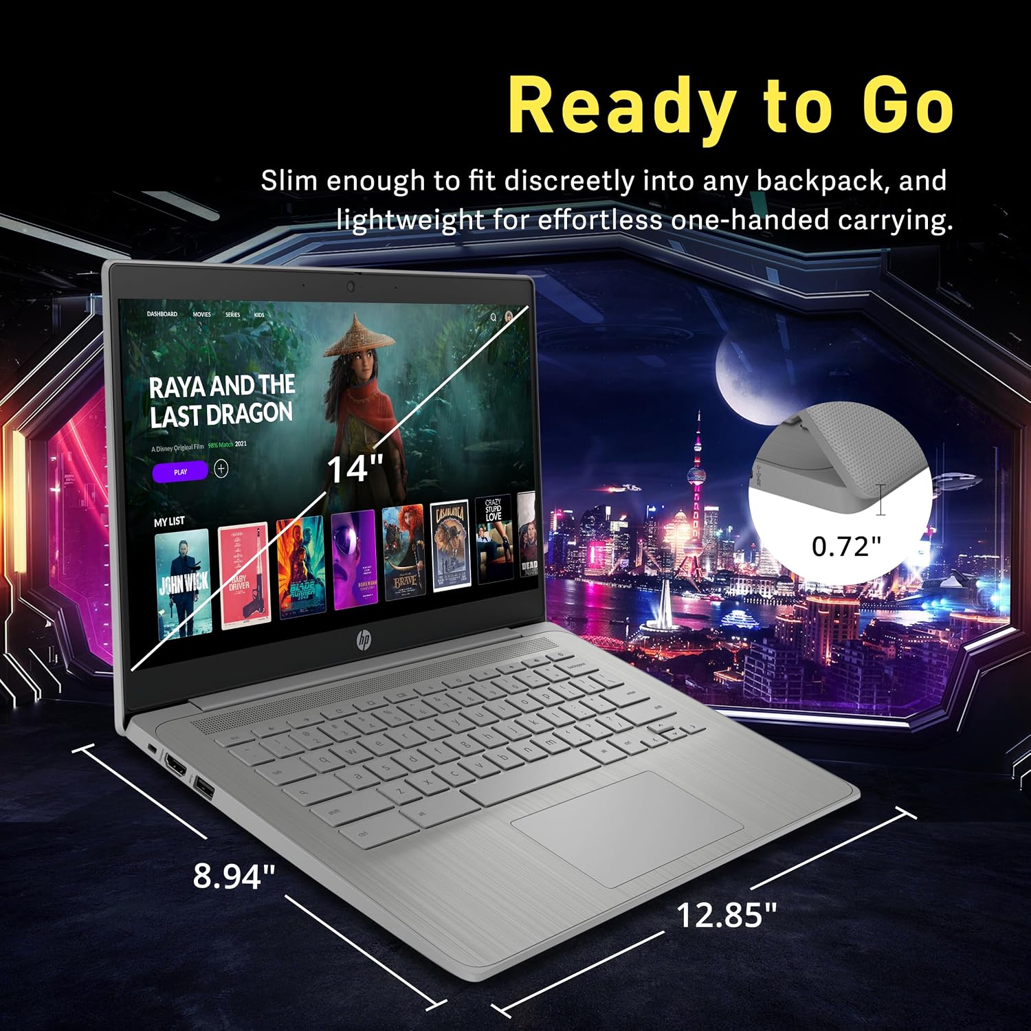 HP Chromebook 14' HD Laptop for Business & Students, Intel Celeron N4120, 4GB LPDDR4, 64GB eMMC, Intel UHD Graphics, Webcam, Long Battery Life, Chrome OS, Modern Gray (Renewed)