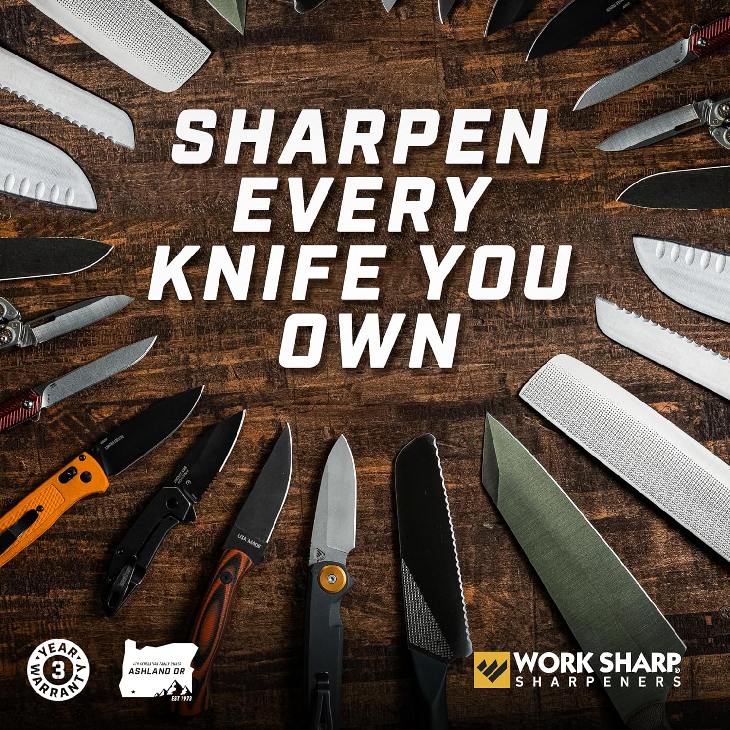 Work Sharp MK2 Electric Knife Sharpener & Replacement Belts – Adjustable 2-Speed Knife Sharpening System for Kitchen Knives, Pocket Knives, Scissors, Axes & Garden Tools