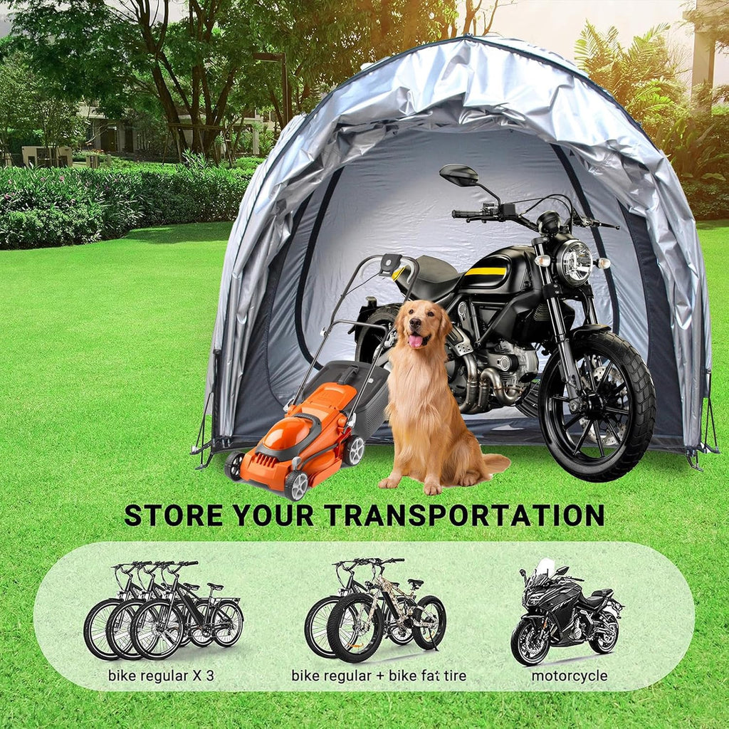 Bike Tent Hanging 2 in 1 Bicycle Covers Outdoor Storage Waterproof for Patio Furniture, Bicycle, Motorcycle Lawn Mower Shed Bike Storage,Black