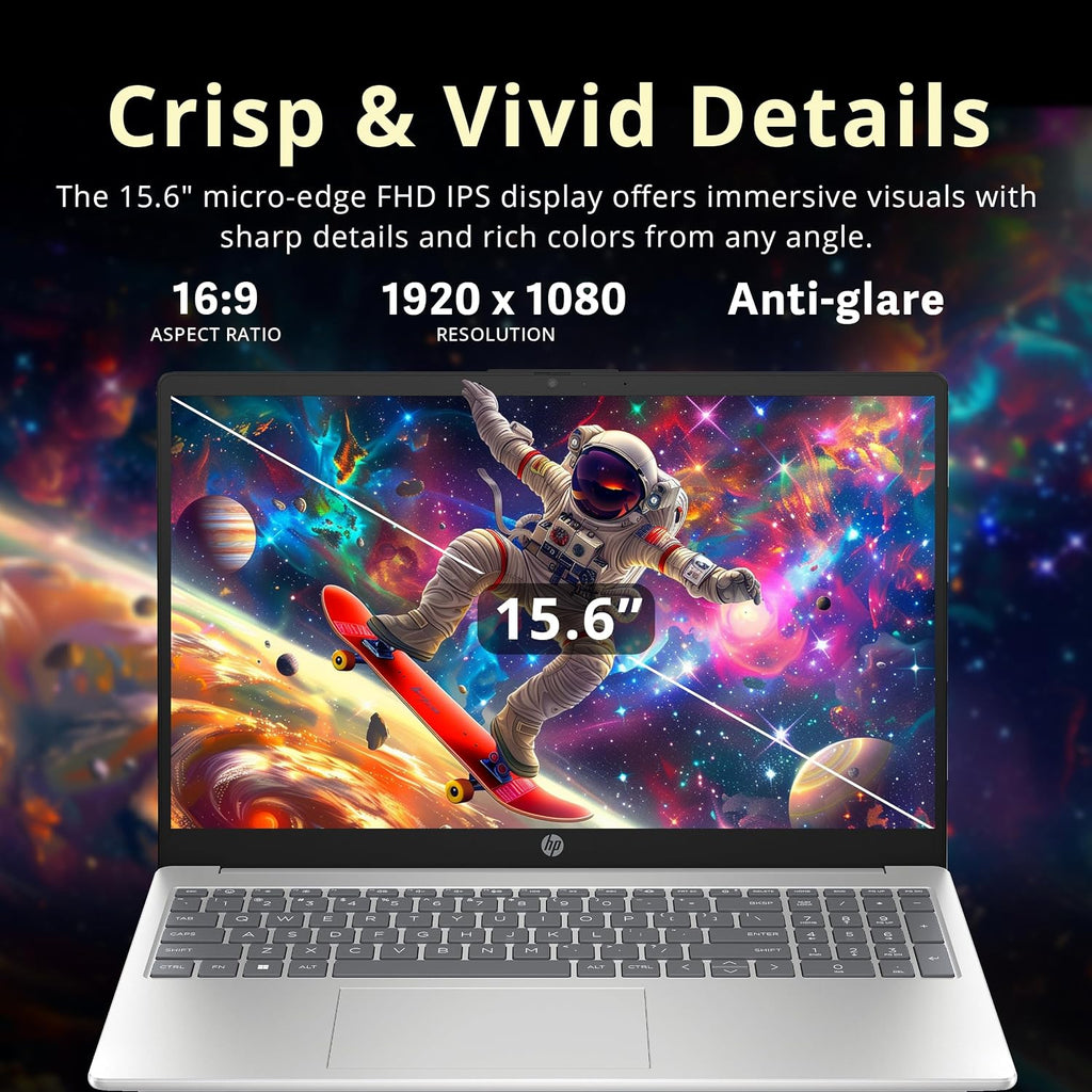 HP Pavilion 15.6' FHD IPS Anti-Glare Laptop, Intel i5-1235U, 8GB RAM, 416GB Storage(256GB SSD + 160GB Docking Station Set), Iris Xe Graphics, Num Pad, HD Webcam, Wi-Fi 6, Windows 11 Pro, Silver