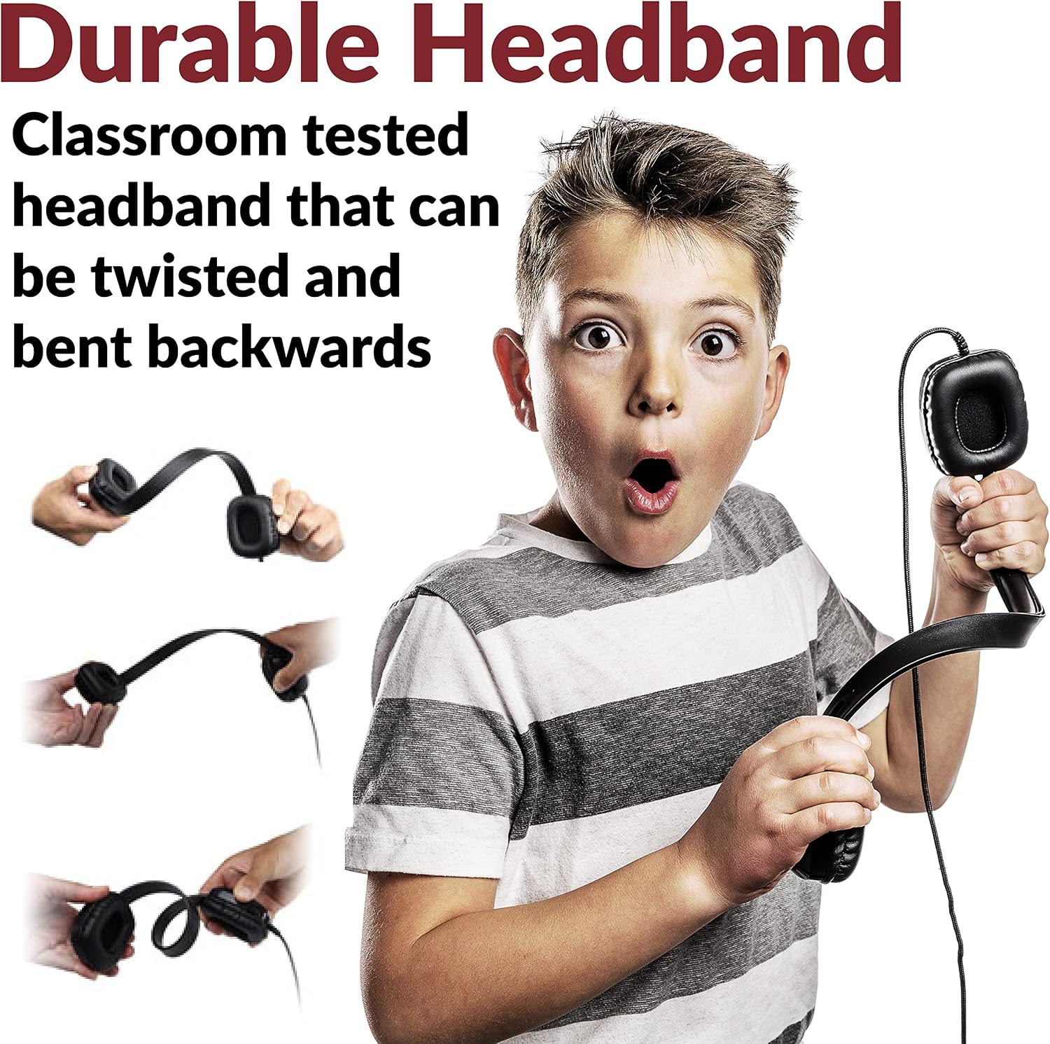 Cyber Acoustics USB Stereo Headphones (ACM-6005-80) for PCs and Other USB Devices in The Office, Classroom or Home - 80 Pack
