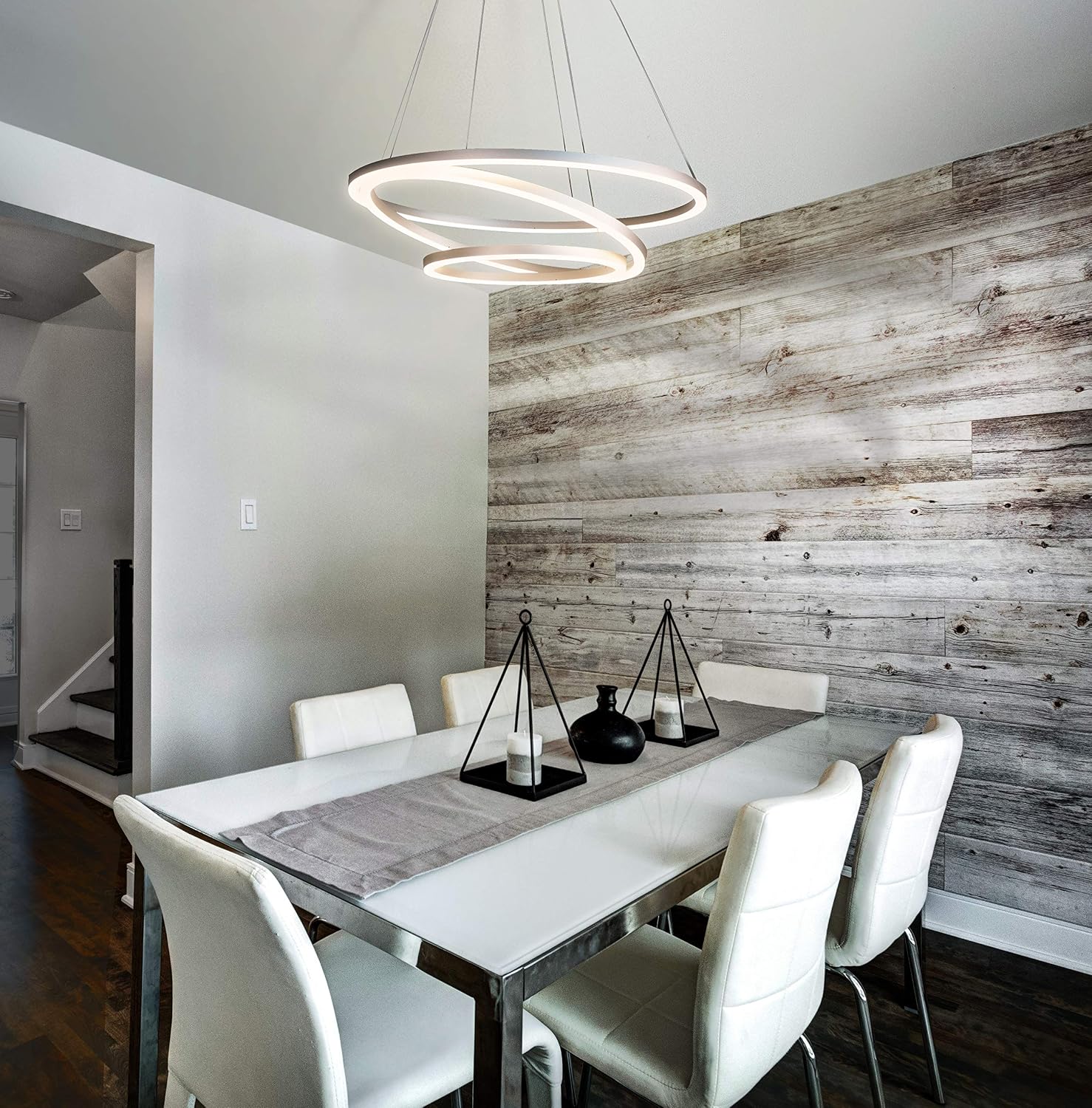 VONN VMC32500AL Tania Trio 32', Adjustable Hanging, Modern Circular Chandelier Lighting in Silver Integrated LED, 31.50' L x 31.50' W x 120' (16.5') H,